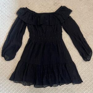 PAIGE Black Ruffled Dress